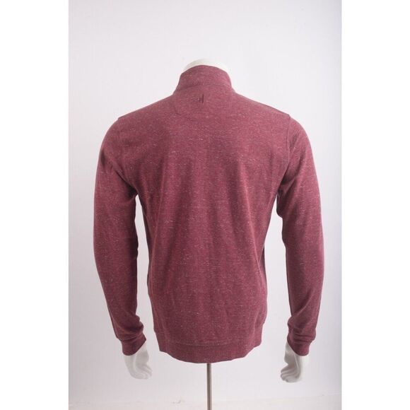 Johnnie-O Mens Sully Shirt Top Size S Crimson Red Speckled Quarter Zip NWT - Picture 5 of 6